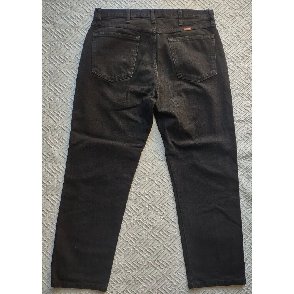 Rustler Denim Straight Jeans Men's 36x29 Black 4-Pocket 100% Cotton ~ Great! - Picture 2 of 9